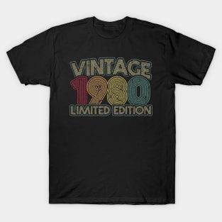 Vintage 1980 Limited Edition 40th Birthday Gift T-Shirt